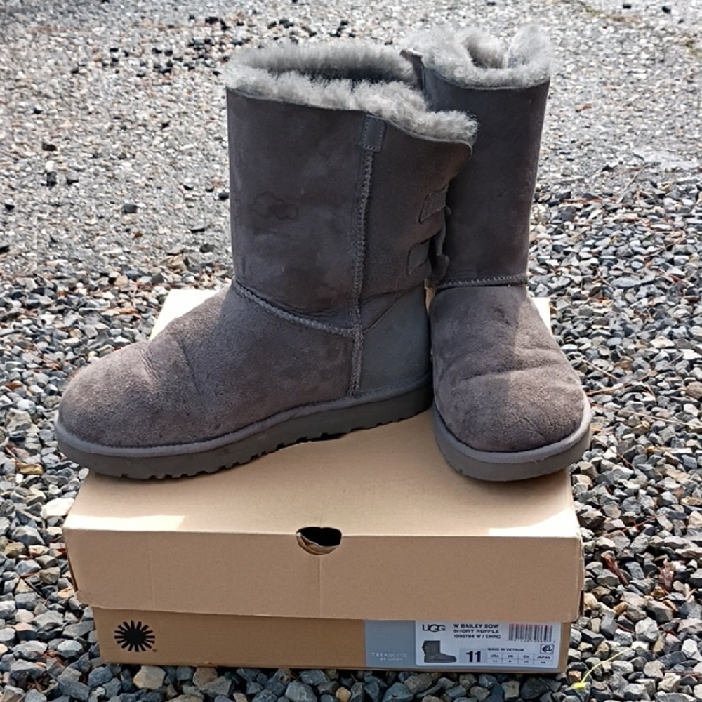 UGG Gray Sheepskin Boots